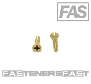 (100) #6 x 3/4 Messing Kreuzschlitz Flachkopf Holzschrauben - massiv Messing - 100 Stück - Bild 1 von 4