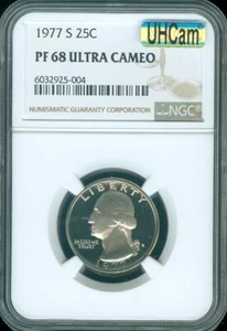 1977-S Washington Quarter NGC PF-68 MAC ULTRA (HEAVY) CAMEO Quality✔️ - Picture 1 of 2