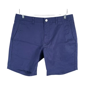 Bonobos Original Chino Shorts Mens 32 Navy Blue Cotton Pockets Pattern FlatFront - Picture 1 of 6