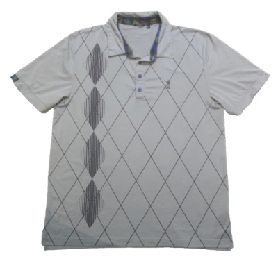 William Murray Golf Gray Argyle Print Polo T-Shirt Size Large EUC - Image 1 of 4