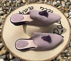 🐅Handcrafted Moroccan Boujard slip on style Leather Lilac & Purple Mules🐅