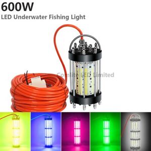 600W 220VAC 60m cable Dimmable deepsea underwater boat LED Fishing light Lamp