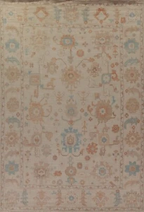 Elfenbein Gemüse Farbstoff Oushak türkisch handgeknüpfte Wolle orientalischer Bereich Teppich 9'x12' - Bild 1 von 12