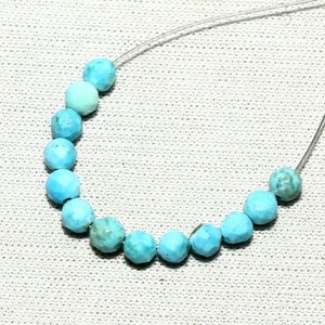 2.50cts Natural Turquoise Faceted Round Beads Loose Gemstone 13pcs Size 2mm - Picture 1 of 6