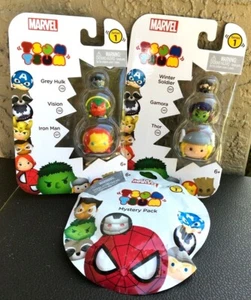 MARVEL SERIES 1 TSUM TSUM ~ 2 PACKS OF 3 ~ IRON-MAN THOR & MORE + MYSTERY NEW! - Picture 1 of 8