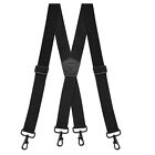 Buyless Fashion Heavy Duty Suspenders Men - 48" Adjustable 1 1/2" - X Back Hooks