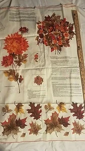 VINTAGE AUTUMN APPLIQUES 44" COTTON BLEND - Picture 1 of 8