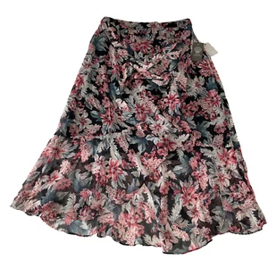 Vince Camuto Long Skirt Womens Size 10 Multicolor Floral Lined Open Summer Bloom - Picture 1 of 16