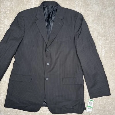 Traje Chaqueta Abrigo Deportivo A Rayas Marrón Oscuro Alfani for Macy's Para Hombre Talla L Foto 1 de 4