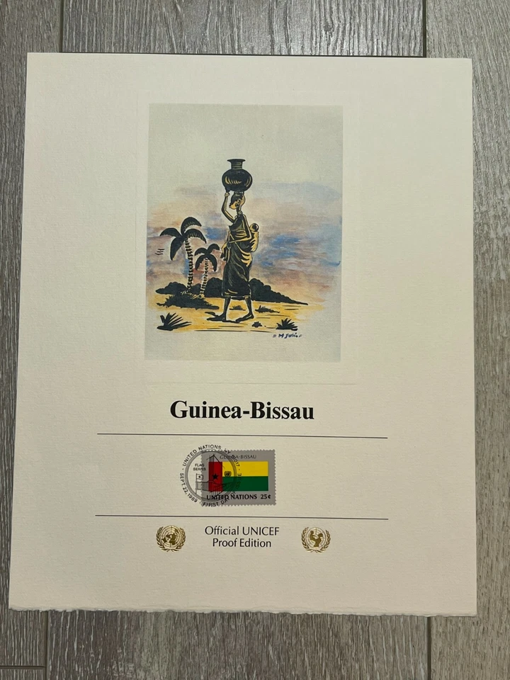 Guinea-Bissau Flag Stamps Official UNICEF Proof Edition of First Day of Issue - Image 1 of 1