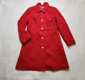 Cappotto donna nuovo 14 16 22 J Crew Factory rosso misto lana con bottoni gioiello - Foto 1 di 12