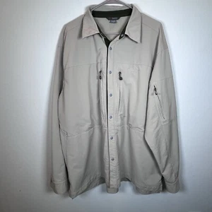 Cloudveil Shirt Mens 2XL Beige Snap Up Outdoors Vented Mid-Weight Long Sleeve - Picture 1 of 8