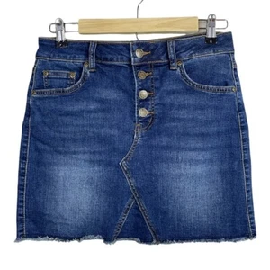 Southern Tide Gabriela Button Fly Denim Cut Off Skirt Size 25 Blue - Picture 1 of 7