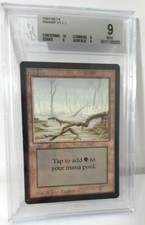 Beta Swamp (V1) BGS 9 Beckett Graded MTG 1x 10 Quad+ Vintage Basic Land