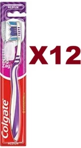 12PCS HUNG TOOTHBRUSH ZIG ZAG MEDIUM - Picture 1 of 2