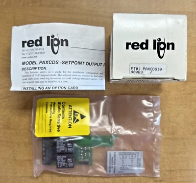 Red Lion PAXCDS10 Dual Setpoint Relay Output Card **New in Sealed Bag in Box** - Image 1 of 4