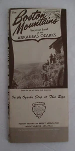 BOSTON MOUNTAINS Arkansa Ozarks Vacation Brochure with large Map, ca 1950s - Picture 1 of 3