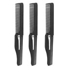 3Pcs Men's Portable Hair Combs - Pocket, Head & Ox Horn Comb