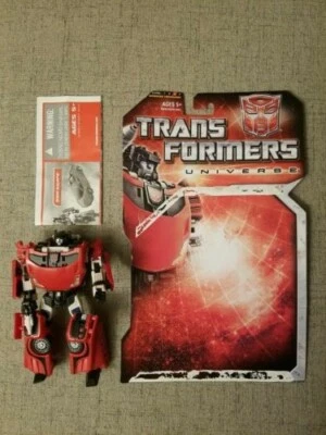 Transformers Universe Sideswipe Deluxe 2008 Pre-owned w/backing + inst, Complete - Image 1 of 4