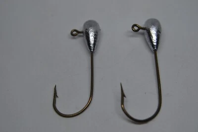 1/8 tube jig heads 2/0 or 3/0 eagle claw hooks 25pk bass walleye
