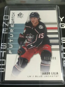 2019 20 JAKOB LILJA FUTURE WATCH #'ed 015 /999 JERSEY # 1/1 FREE COMBINED S&H - Picture 1 of 1