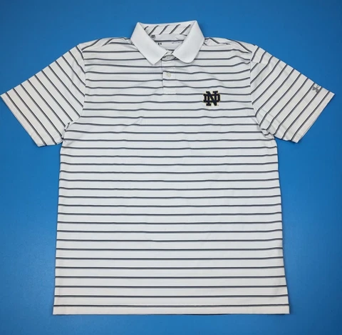 Under Armour Notre Dame Fighting Irish Polo Shirt Mens Medium White HeatGear Cover