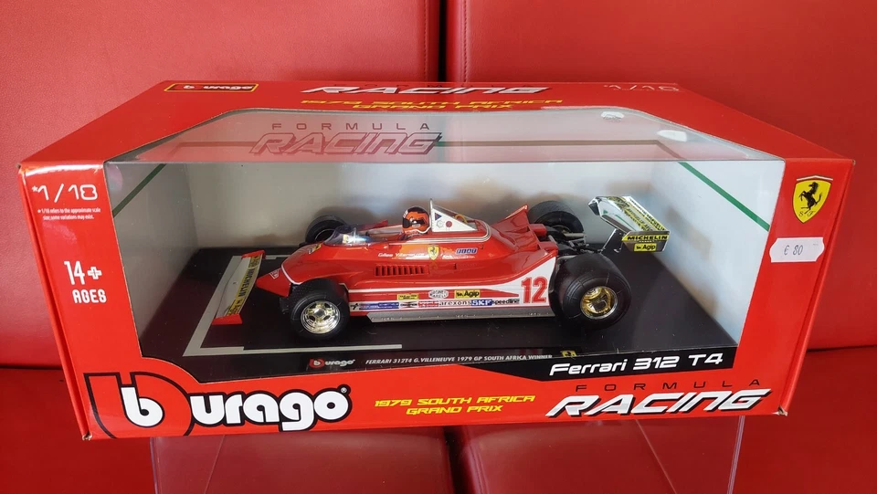 Burago Ferrari 312T4 1979 South Africa Villeneuve Scala 1/18 - Immagine 1 di 1
