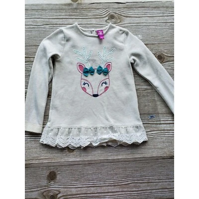 Navidad Vacaciones J. Caqui Reno Manga Larga Top - Niñas Talla 6 Foto 1 de 4