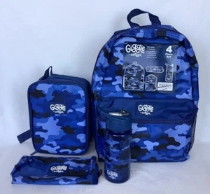 SMIGGLE Giggle Blue Camo 4 Piece Bundle Backpack Set - New - Picture 1 of 12