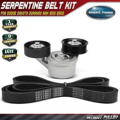 2x Serpentine Belt Drive Component Kit for Dodge Dakota Durango Ram 1500 2500 - Image 1 of 4