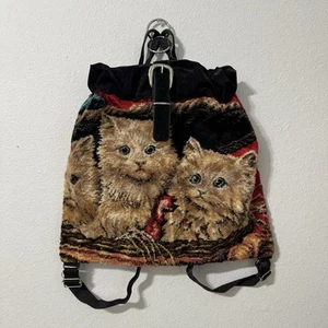Neiman Marcus Cats Red Carpet Backpack Bag Vintage Made In France - Picture 1 of 8