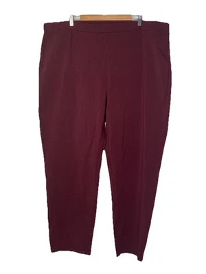 Pantalones para mujer Susan Graver Weekend rojo borgoña pierna cónica tirar de cofort 3XT Foto 1 de 4