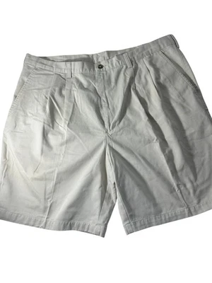 St Johns Bay Mens Size 42 Shorts Classic Fit Cream Pleated Front Casual Cotton - Image 1 of 4