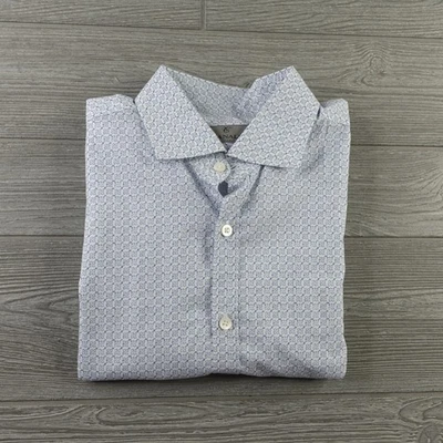 Canali Dress Shirt Mens Size XL Geometric Floral All Over Print Button Down - Изображение 1 из 4