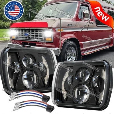 Farol de LED 5X7 7x6 para Ford E-150 E-350 Econoline van de carga 2 portas 1979-2008 - Imagem 1 de 4