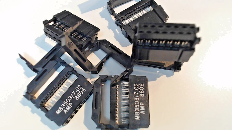 Lot of 80 AMP M83503/7-02 IDC Ribbon Cable Connectors – 14-Pin – NOS - Image 1 of 1