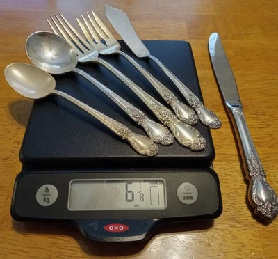 Cubiertos International Sterling Brocade Pattern Sterling Sterling, juego de 6 piezas, 6 7/8 OZ Foto 1 de 4