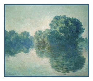 Impressionist Monet's The River Seine Giverny Counted Cross Stitch Chart Pattern - Picture 1 of 4