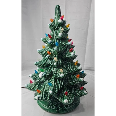 Vintage Ceramic Christmas Tree Light Up Tabletop Decoration Holiday Decor - Image 1 of 4