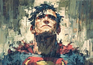 2025 SUPERMAN MARVEL 1/1 ART SKETCH CARD ARTIST SIGNED -  ONE OF A KIND - Picture 1 of 2