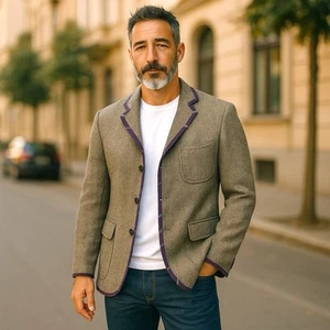 Blazer Polo Ralph Lauren Para Hombres 40R Lana Espiga Marrón Nuevo con Etiquetas Lista Antes $698 - Imagen 1 de 17