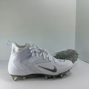 Nike Alpha Huarache 8 Elite LAX Lacrosse Stollen weiß silber Größe 9,5 CW4440-100 - Bild 1 von 11