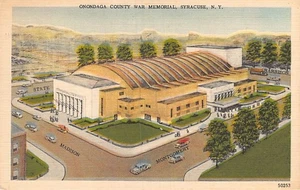 Postcard NY: Onondaga County War Memorial, Syracuse, New York, Vintage Linen - Picture 1 of 2
