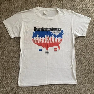 Hands Across America t shirt uomo grande double face THE LAST MILE RARA vintage - Foto 1 di 12