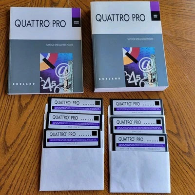 QUATTRO PRO 1.0 1989 Borland 5.25" Floppy Disks User's Guide Getting Started - Image 1 of 4