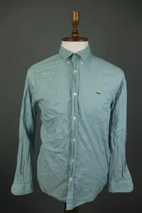 LACOSTE Mint Green Slim Fit Long Sleeve Classic Collared Button Up Shirt Size 40 - Picture 1 of 14