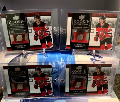 2020-21 Upper Deck Rookie Retrospective Jack Hughes Rookie Card 4 Card Lot! - Image 1 of 2