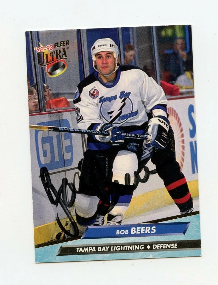 BOB BEERS LIGHTNING AUTOGRAPH AUTO 92-93 FLEER ULTRA #407 *62358 - Image 1 of 1