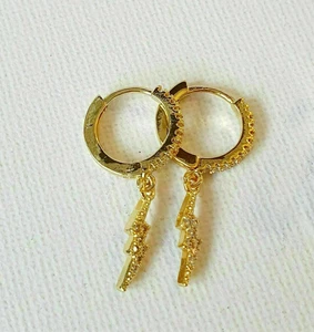 2.20Ct Round Simulated Diamond Drop/Dangle Earrings Women's 14K Yellow Gold Over - Picture 1 of 4