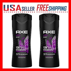 Axe Body Wash Excite Crisp Coconut Black Paper Body Face 400ml, 13.5oz x 2 Pack - Picture 1 of 5